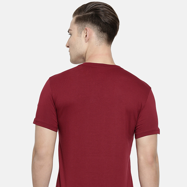 red-printed t-shirt back-view